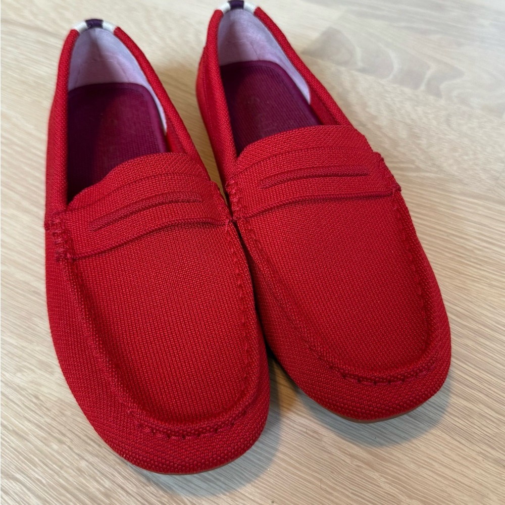 Rothy's Red “The Driver” Flats - EUC (Classic Penny Loafer Style)